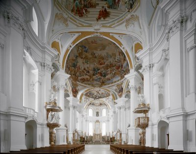 Internal view of the monastery church, Neresheim, Germany by Balthasar Neumann