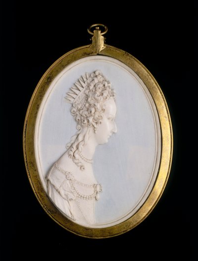 Ivory Medallion with a Portrait of Violante di Baviera by Balthasar Permoser