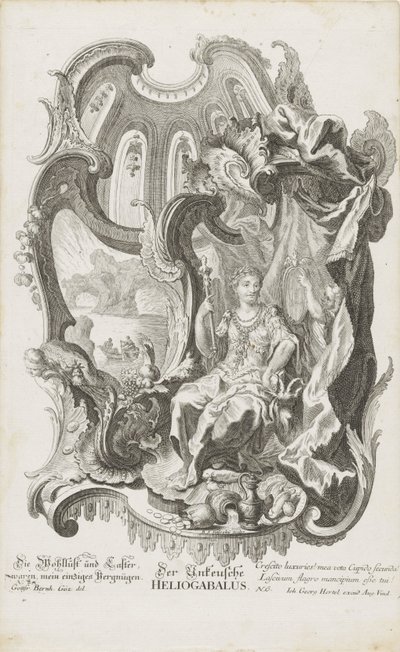 The Unchaste Heliogabalus (title on object) Allegorical Figures (series title) by Balthasar Sigmund Setletzky