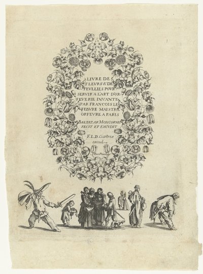 Title Page: Book of Flowers & Leaves for the Art of Goldsmithing by Balthazar Moncornet