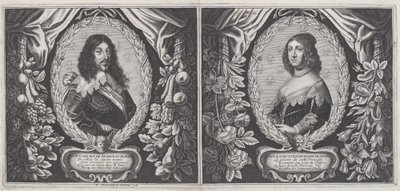 Louis XIII and Anna of Austria by Balthazar Moncornet and Pierre Mariette I