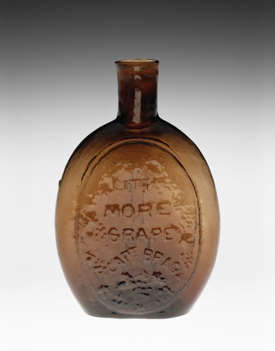 Figured Flask, c. 1847 by Baltimore Glass Works