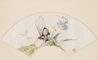 Lily, Rock, and Dragonfly, 19th Century by Baoru Liu