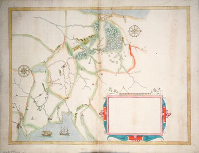 Central Ireland, Dublin to Sligo, c.1600 by Baptista Boazio