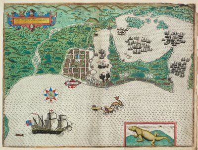 Map of Cartagena by Baptista Boazio