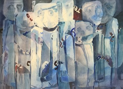 Faces, c.1980-90 by Barbara Cleary