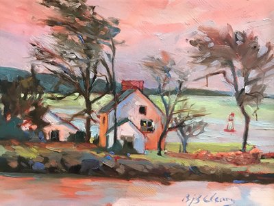 Pink Sky Maine by Barbara Cleary