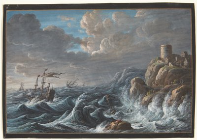 Seascape with a Rocky Coast and Ships in Distress by Barbara Dietzsch