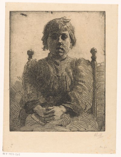 Portrait of an Unknown Girl by Barbara Elisabeth van Houten (signed by artist)