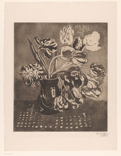 Tulips in a Jug by Barbara Elisabeth van Houten (signed by artist)