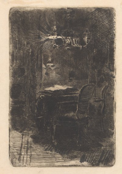 Interior with Mirror and Table with Open Book by Barbara Elisabeth van Houten