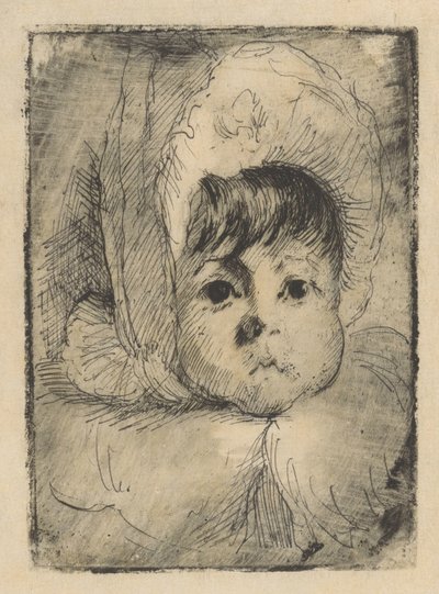 Portrait of Elizabeth Mouton as a Child with a Cap on Her Head by Barbara Elisabeth van Houten
