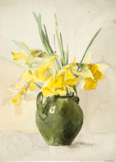 Bouquets of Yellow Flowers in a Vase by Barbara Leigh Smith Bodichon
