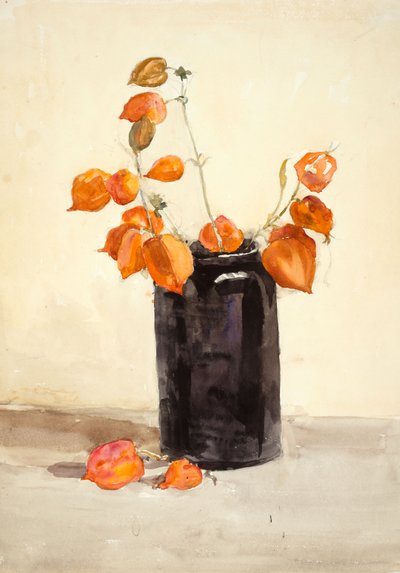 Flowers in Black Vase by Barbara Leigh Smith Bodichon