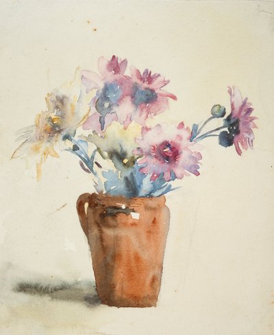Pink Flowers in Vase by Barbara Leigh Smith Bodichon