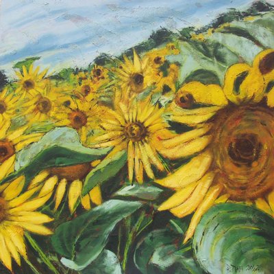 Golden Sunflower Field by Barbara Piatti