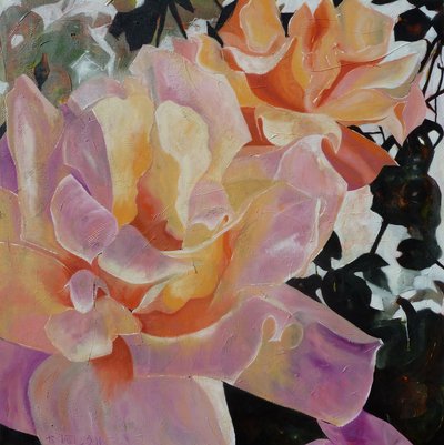 Pink and Orange Roses by Barbara Piatti