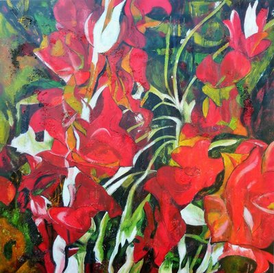 Vibrant Red Flowers by Barbara Piatti