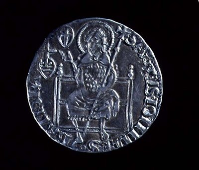 Reverse of a large guelf depicting St. John the Baptist, minted 1376 by Barduccio di Chierichino