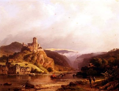 Beilstein on the Moselle by Barend Cornelis Koekkoek