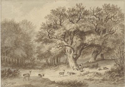 Forest Landscape with Deer by Barend Cornelis Koekkoek