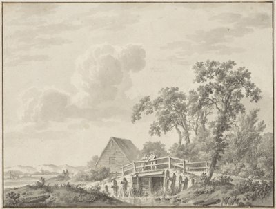 Landscape by a Dune Edge with a Fisherman by Barend Cornelis Koekkoek