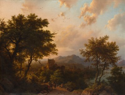 Sunset on the Rhine, 1853 by Barend Cornelis Koekkoek