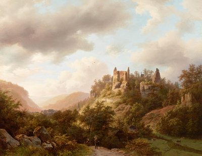 View of Larochette Castle, 1848 by Barend Cornelis Koekkoek