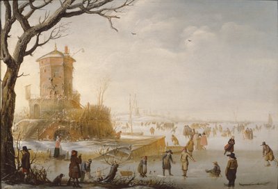 A Winter Scene with Figures on the Ice by Barent Avercamp
