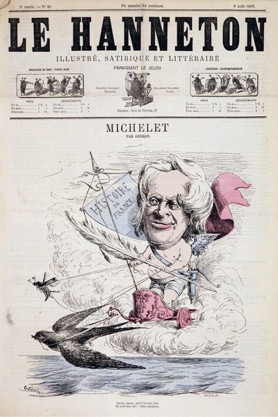 Cartoon of Jules Michelet - by Gedeon in 
