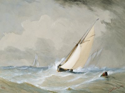 Miranda Working in from the Weilingen Light Ship in a Heavy Wind - Ostend by Barlow Moore
