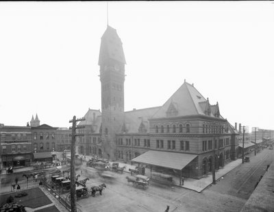 Dearborn Station, Chicago, Illinois, USA, c.1883 by Barnes and Crosby