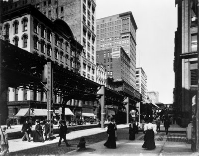 Elevated Tracks on Wabash Avenue, Chicago, Illinois, USA by Barnes and Crosby