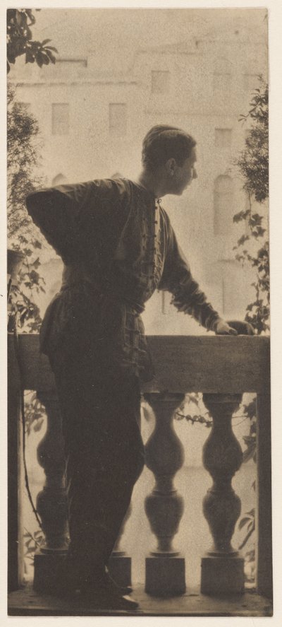Self-portrait / Adolf de Meyer on the Balcony of Palazzo Balbi-Valier, Venice, Italy by Baron Adolf De Meyer