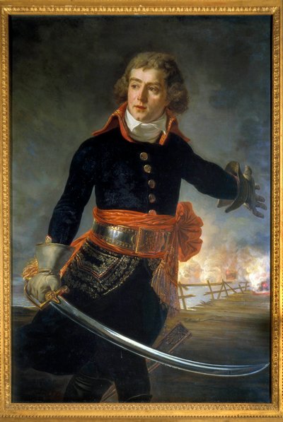 Campaign of Italy (1796-1797): “Portrait of Louis Alexandre (Louis-Alexandre) Berthier (1753-1815), Prince of Neuchatel, Marshal of France (represented at the Pont de Lodi on 10/05/1796)” Painting by Antoine Jean Gros (1771-1835) 1796. Boissy Saint Lege by Baron Antoine Jean Gros