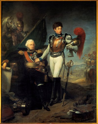 Portrait of Jean Lariboisiere (1759-1812) and His Son Honore at the Battle of the Moskova by Baron Antoine Jean Gros