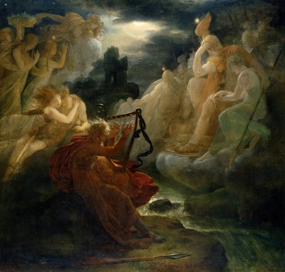 On the Bank of the Lora, Ossian Conjures up a Spirit with the Sound of His Harp by Baron François Pascal Simon Gérard