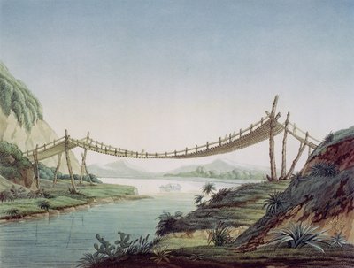 Rope bridge near Penipe, crossing the Chambo River, Mexico by Baron Friedrich Alexander von Humboldt