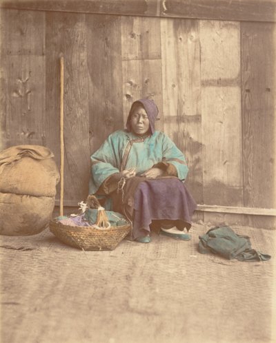 Chinese Woman Sitting with Basket, 1870s by Baron Raimund von Stillfried