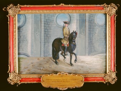 No. 17 A Dark Bay Horse of the Spanish Riding School Performing a Shoulder-In Dressage Step by Baron Reis Eisenberg