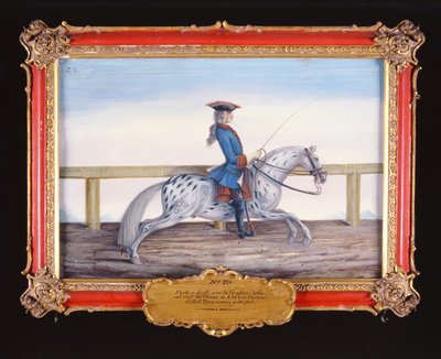 No. 29 A Dappled Grey Horse of the Spanish Riding School Performing a Dressage Movement by Baron Reis Eisenberg