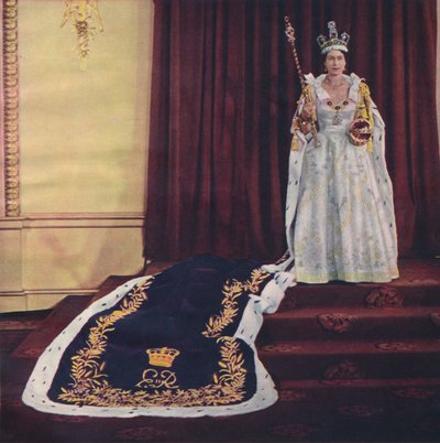Queen Elizabeth II in Coronation Robes by Baron Sterling Henry Nahum