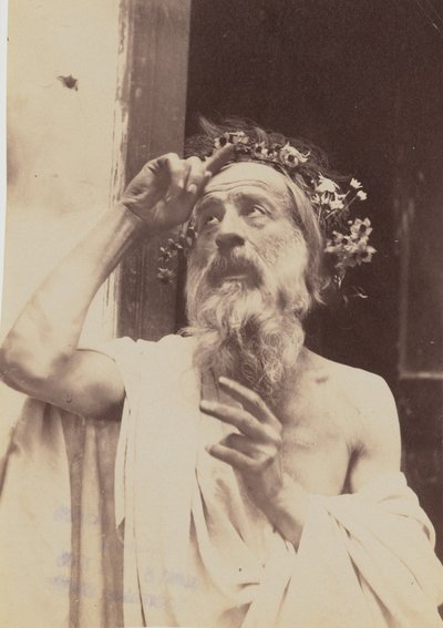 Elderly Man with Wreath by Baron Wilhelm von Gloeden