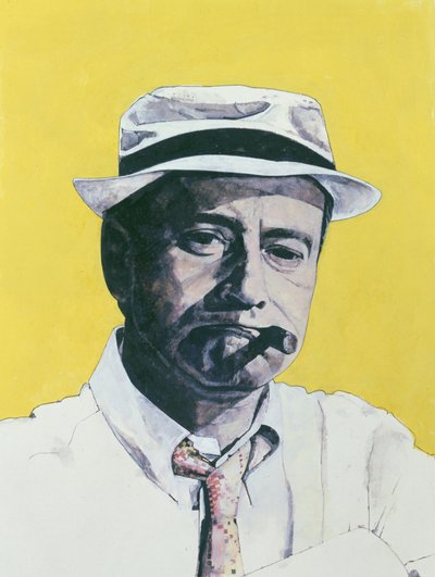 Portrait of Jack Lemmon, illustration for The Daily Mirror Colour Supplement, 1964 by Barry Fantoni