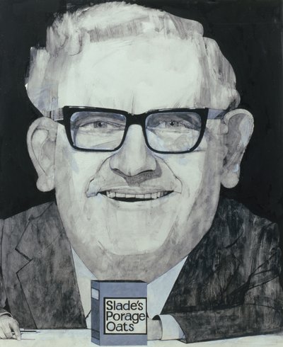 Portrait of Ronnie Barker, illustration for The Listener, 1970s by Barry Fantoni