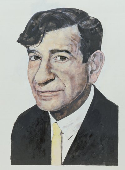 Portrait of Walter Matthau, illustration for The Daily Mirror Colour Supplement, 1964 by Barry Fantoni