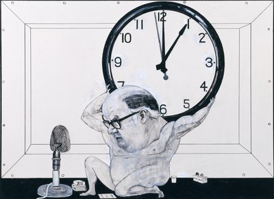 Portrait of William Hardcastle, illustration for The Radio Times, 1970s by Barry Fantoni