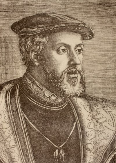 Portrait of Charles Quint, published in 1920 by Barthel (after) Beham