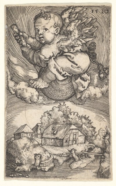 Genius on a Globe Floating in the Air, Mid-17th Century by Barthel Beham