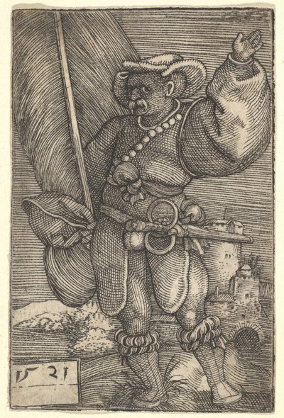 Standard Bearer with Raised Left Hand by Barthel Beham